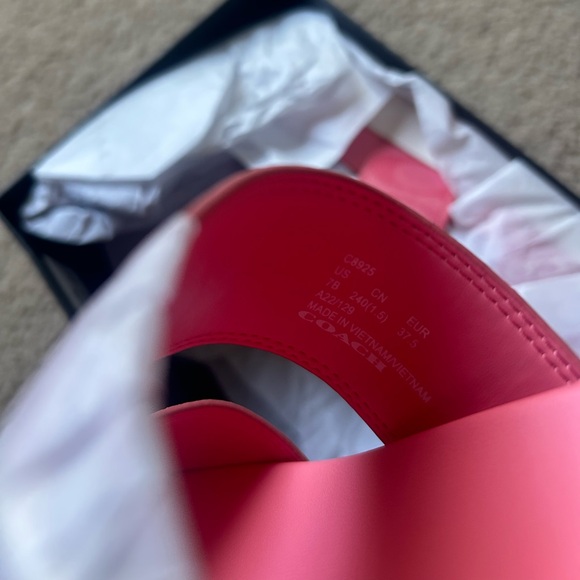 Coach Gwen Pink Lemonade Two Strap Buckle Slide Sandals Size 7-8 - Picture 11 of 13